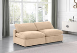 Comfy Beige Velvet Modular Sofa 189Beige-S78 Meridian Furniture