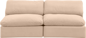Comfy Beige Velvet Modular Sofa 189Beige-S78 Meridian Furniture