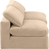 Comfy Beige Velvet Modular Sofa 189Beige-S78 Meridian Furniture