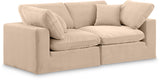 Comfy Beige Velvet Modular Sofa 189Beige-S80 Meridian Furniture