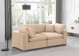 Comfy Beige Velvet Modular Sofa 189Beige-S80 Meridian Furniture