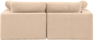 Comfy Beige Velvet Modular Sofa 189Beige-S80 Meridian Furniture