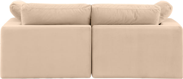 Comfy Beige Velvet Modular Sofa 189Beige-S80 Meridian Furniture
