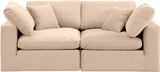 Comfy Beige Velvet Modular Sofa 189Beige-S80 Meridian Furniture