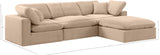 Comfy Beige Velvet Modular Sectional 189Beige-Sec4A Meridian Furniture