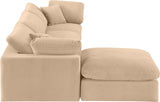 Comfy Beige Velvet Modular Sectional 189Beige-Sec4A Meridian Furniture