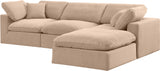 Comfy Beige Velvet Modular Sectional 189Beige-Sec4A Meridian Furniture