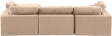 Comfy Beige Velvet Modular Sectional 189Beige-Sec4A Meridian Furniture