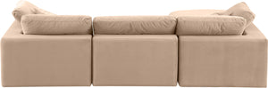 Comfy Beige Velvet Modular Sectional 189Beige-Sec4A Meridian Furniture