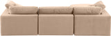 Comfy Beige Velvet Modular Sectional 189Beige-Sec4A Meridian Furniture