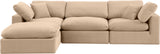 Comfy Beige Velvet Modular Sectional 189Beige-Sec4A Meridian Furniture