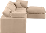 Comfy Beige Velvet Modular Sectional 189Beige-Sec4A Meridian Furniture