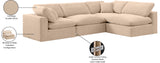 Comfy Beige Velvet Modular Sectional 189Beige-Sec4B Meridian Furniture