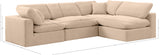 Comfy Beige Velvet Modular Sectional 189Beige-Sec4B Meridian Furniture