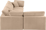 Comfy Beige Velvet Modular Sectional 189Beige-Sec4B Meridian Furniture