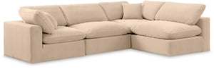 Comfy Beige Velvet Modular Sectional 189Beige-Sec4B Meridian Furniture