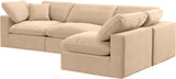 Comfy Beige Velvet Modular Sectional 189Beige-Sec4B Meridian Furniture