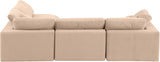 Comfy Beige Velvet Modular Sectional 189Beige-Sec4B Meridian Furniture