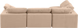 Comfy Beige Velvet Modular Sectional 189Beige-Sec4B Meridian Furniture