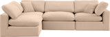 Comfy Beige Velvet Modular Sectional 189Beige-Sec4B Meridian Furniture