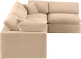 Comfy Beige Velvet Modular Sectional 189Beige-Sec4B Meridian Furniture