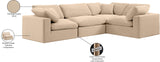 Comfy Beige Velvet Modular Sectional 189Beige-Sec4C Meridian Furniture