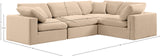 Comfy Beige Velvet Modular Sectional 189Beige-Sec4C Meridian Furniture