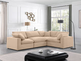 Comfy Beige Velvet Modular Sectional 189Beige-Sec4C Meridian Furniture