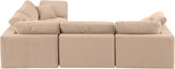 Comfy Beige Velvet Modular Sectional 189Beige-Sec4C Meridian Furniture