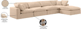 Comfy Beige Velvet Modular Sectional 189Beige-Sec5A Meridian Furniture