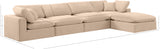 Comfy Beige Velvet Modular Sectional 189Beige-Sec5A Meridian Furniture