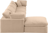 Comfy Beige Velvet Modular Sectional 189Beige-Sec5A Meridian Furniture