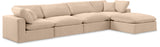 Comfy Beige Velvet Modular Sectional 189Beige-Sec5A Meridian Furniture