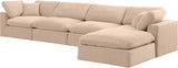 Comfy Beige Velvet Modular Sectional 189Beige-Sec5A Meridian Furniture