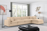 Comfy Beige Velvet Modular Sectional 189Beige-Sec5A Meridian Furniture