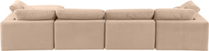 Comfy Beige Velvet Modular Sectional 189Beige-Sec5A Meridian Furniture