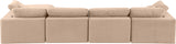 Comfy Beige Velvet Modular Sectional 189Beige-Sec5A Meridian Furniture