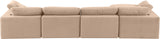 Comfy Beige Velvet Modular Sectional 189Beige-Sec5A Meridian Furniture