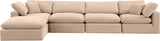 Comfy Beige Velvet Modular Sectional 189Beige-Sec5A Meridian Furniture