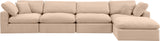 Comfy Beige Velvet Modular Sectional 189Beige-Sec5A Meridian Furniture