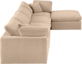 Comfy Beige Velvet Modular Sectional 189Beige-Sec5A Meridian Furniture