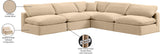 Comfy Beige Velvet Modular Sectional 189Beige-Sec5B Meridian Furniture