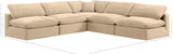 Comfy Beige Velvet Modular Sectional 189Beige-Sec5B Meridian Furniture