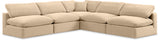 Comfy Beige Velvet Modular Sectional 189Beige-Sec5B Meridian Furniture