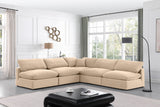 Comfy Beige Velvet Modular Sectional 189Beige-Sec5B Meridian Furniture