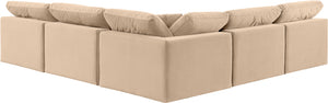 Comfy Beige Velvet Modular Sectional 189Beige-Sec5B Meridian Furniture