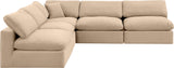 Comfy Beige Velvet Modular Sectional 189Beige-Sec5B Meridian Furniture