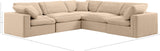 Comfy Beige Velvet Modular Sectional 189Beige-Sec5C Meridian Furniture