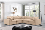 Comfy Beige Velvet Modular Sectional 189Beige-Sec5C Meridian Furniture