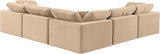 Comfy Beige Velvet Modular Sectional 189Beige-Sec5C Meridian Furniture